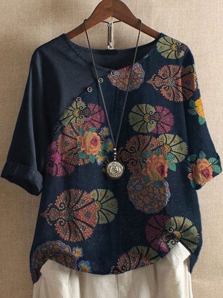 Katarina™ | Losse Blouse met Bloemenmouwen