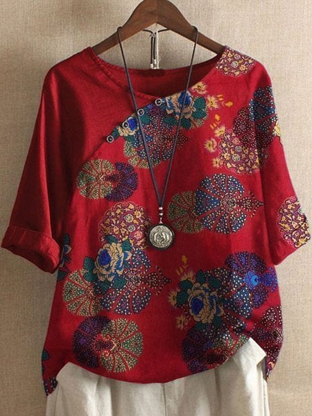 Katarina™ | Losse Blouse met Bloemenmouwen