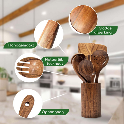 EcoCulinair® Keukengerei Set 7-Delig + Houder